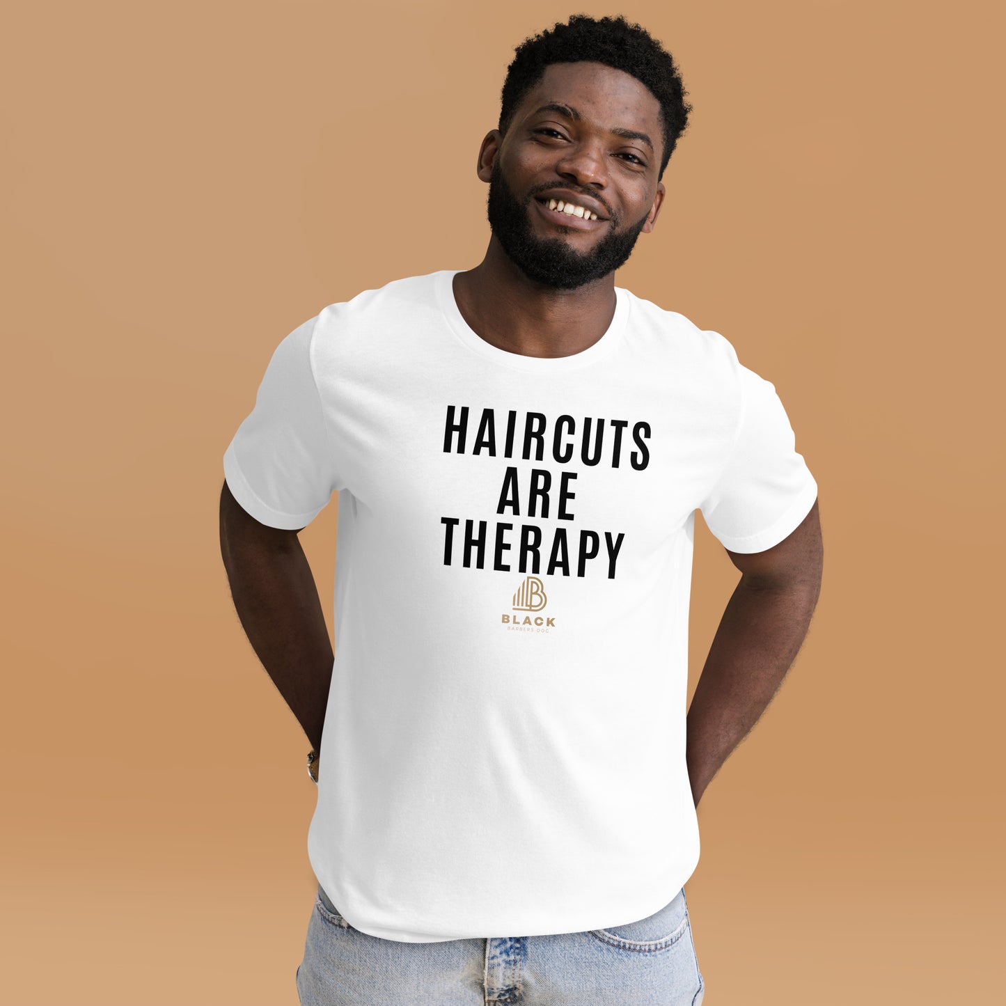 Haircut are Therapy - Short Sleeve Unisex T-Shirt - White